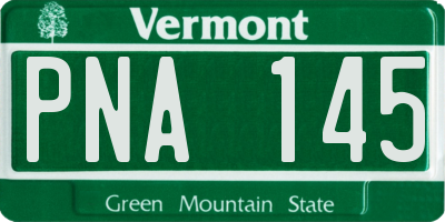 VT license plate PNA145