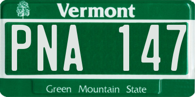 VT license plate PNA147