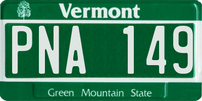 VT license plate PNA149