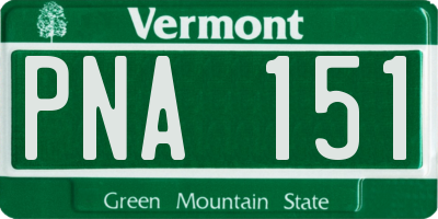 VT license plate PNA151
