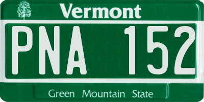 VT license plate PNA152