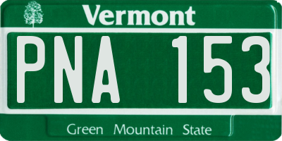 VT license plate PNA153