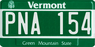 VT license plate PNA154