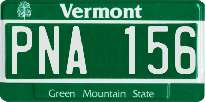 VT license plate PNA156
