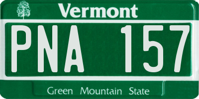 VT license plate PNA157
