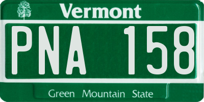 VT license plate PNA158
