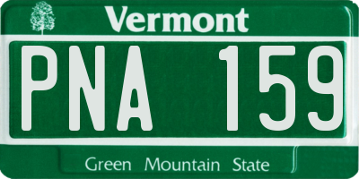 VT license plate PNA159