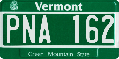 VT license plate PNA162