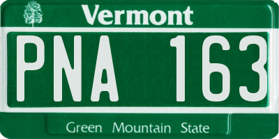 VT license plate PNA163