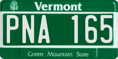 VT license plate PNA165