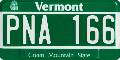 VT license plate PNA166