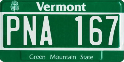 VT license plate PNA167