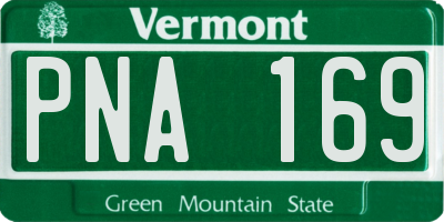 VT license plate PNA169