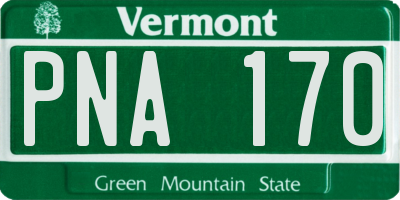 VT license plate PNA170