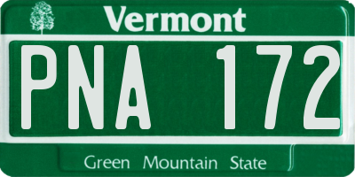 VT license plate PNA172