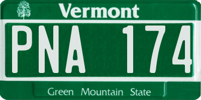 VT license plate PNA174