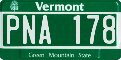 VT license plate PNA178