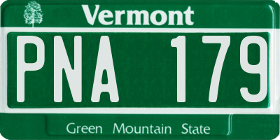 VT license plate PNA179