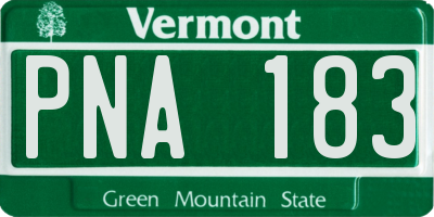 VT license plate PNA183