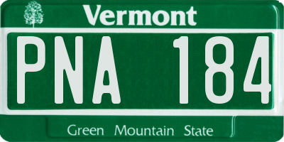 VT license plate PNA184