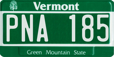 VT license plate PNA185