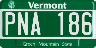 VT license plate PNA186