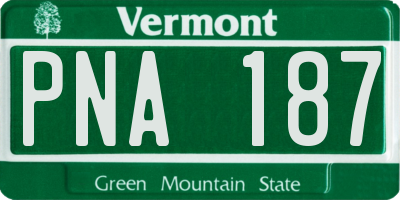 VT license plate PNA187