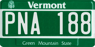 VT license plate PNA188