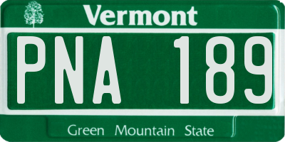 VT license plate PNA189