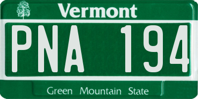 VT license plate PNA194