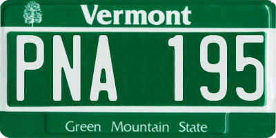 VT license plate PNA195