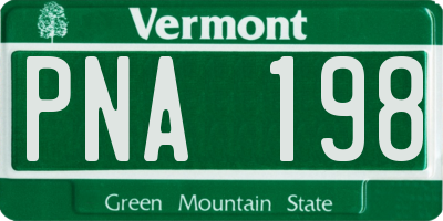 VT license plate PNA198