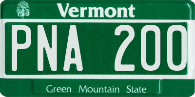 VT license plate PNA200