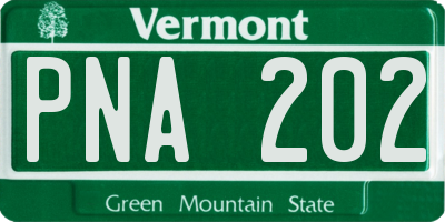 VT license plate PNA202