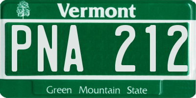 VT license plate PNA212