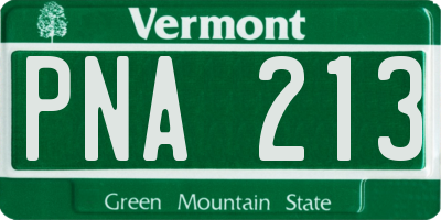 VT license plate PNA213