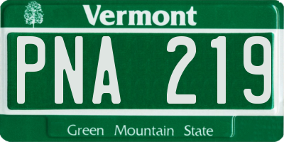 VT license plate PNA219