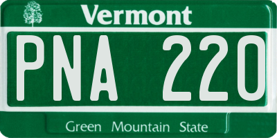 VT license plate PNA220