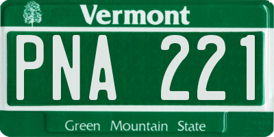 VT license plate PNA221