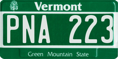 VT license plate PNA223