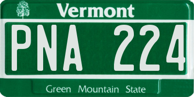 VT license plate PNA224