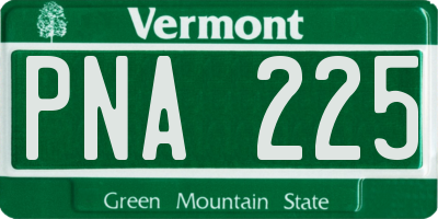 VT license plate PNA225