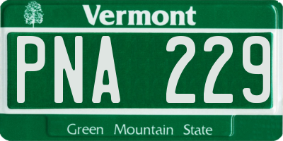 VT license plate PNA229
