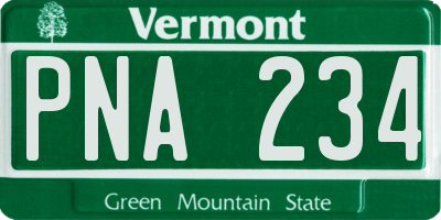VT license plate PNA234
