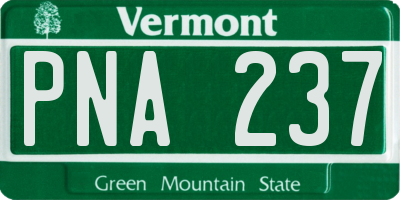 VT license plate PNA237