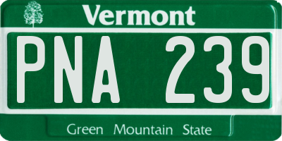 VT license plate PNA239