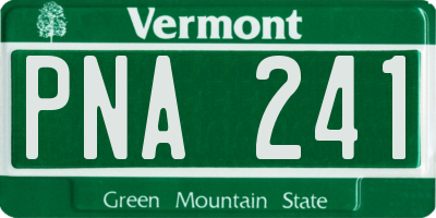 VT license plate PNA241