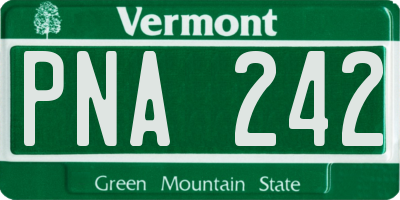 VT license plate PNA242