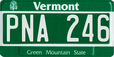 VT license plate PNA246