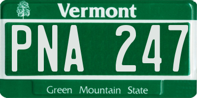VT license plate PNA247
